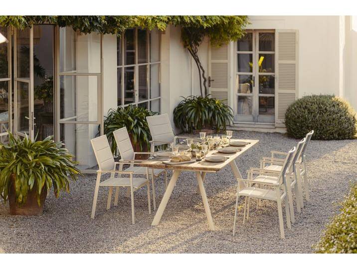 Niehoff Set Valetta ivory, Lissabon - Das Set besteht aus: 1 x Tisch Valetta ivory 220 x 95 cm,... von Niehoff-Sitzmöbel