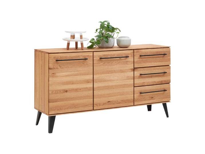 Niehoff Sideboard Easy 4904-39-000 aus Charakter-Eiche Massivholz mit schwarzen Metallgriffen ideal für Ihr Ess-oder Wohnzimmer von Niehoff-Sitzmöbel