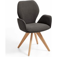 Niehoff Sitzmöbel Colorado Trend-Line Design-Armlehnenstuhl Gestell Wildeiche - Webstoff von Niehoff Sitzmöbel