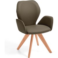 Niehoff Sitzmöbel Colorado Trend-Line Design-Armlehnenstuhl Kernbuche/Leder - 180° drehbar von Niehoff Sitzmöbel