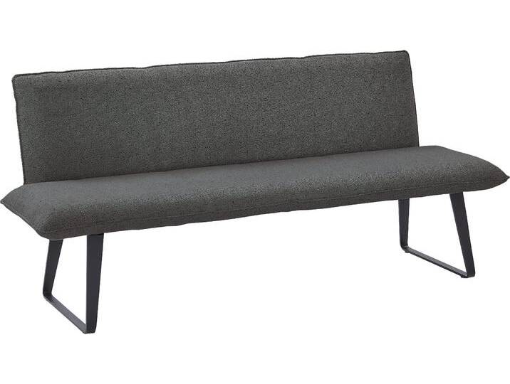 Polsterbank NIEHOFF SITZMÖBEL Solo , grau (anthrazit, schwarz), B:200cm H:89cm T:67cm, 100% PES, Sitzbänke, mit Micro-Federkern, Bouclé, Gestell Kufe, verschiedene Maße, Sh 49cm von Niehoff-Sitzmöbel