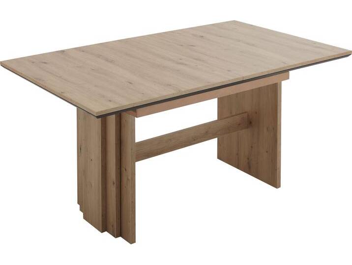 Wangentisch NIEHOFF SITZMÖBEL, braun (artisan, eiche, artisan, eiche, artisan, eiche), H:76cm, Tische, mit Auszugsfunktion, Tischplatte mit schwarzem Design-Unterleimer von Niehoff-Sitzmöbel