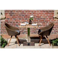 Niehoff Bistro Tisch Edelstahl Teak 68x68 - 140x95 cm von Niehoff