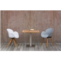 Niehoff Bistro Tisch Edelstahl Teak 68x68 - 140x95 cm von Niehoff