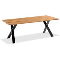 Niehoff Noah Tisch Aluminium X-Gestell Anthrazit/Teak 160x95 cm bis 220x95 cm von Niehoff