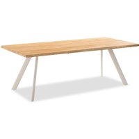 Niehoff Solid Tisch Aluminium/Teak Massivholz gebürstet Ivory/Holzfarben von Niehoff