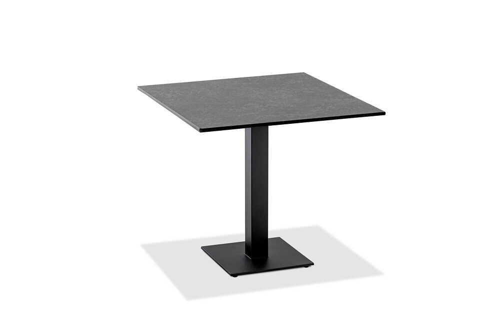 Tisch Bistro Gestell Stahl Verzinkt Anthrazit Tischplatte HPL Granit von Niehoff