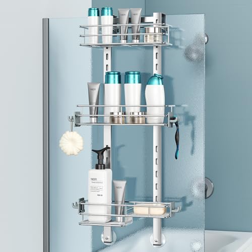 Nieifi Duschablage für die Tür, Edelstahl, rostfrei, verstellbarer Dusch-Organizer, eloxiertes Aluminium, silberfarben Nieifi Duschablage für die Tür, Edelstahl, rostfrei, verstellbarer Dusch-Organizer, eloxiertes Aluminium, silberfarben von Nieifi