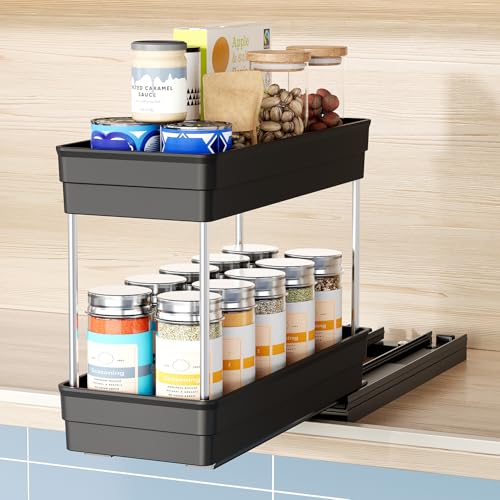 Nieifi Gewürz-Organisation für Schrank, vertikales Gewürzregal, ausziehbar, Gewürzregal für Schrank, 10,9 cm breit, Küchen-Organizer, 10,9 cm B x 26,9 cm T x 22,1 cm H, 1 Packung, 2 Etagen Nieifi Gewürz-Organisation für Schrank, vertikales Gewürzregal, ausziehbar, Gewürzregal für Schrank, 10,9 cm breit, Küchen-Organizer, 10,9 cm B x 26,9 cm T x 22,1 cm H, 1 Packung, 2 Etagen von Nieifi