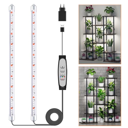 1 Stück * 2 Stäbchen Pflanzenlichtstreifen, Pflanzenleuchten für Zimmerpflanzen, Vollspektrum Sonnenlicht Wachstumslampe mit Auto On/Off 6/12/18H Timer 1 Stück * 2 Stäbchen Pflanzenlichtstreifen, Pflanzenleuchten für Zimmerpflanzen, Vollspektrum Sonnenlicht Wachstumslampe mit Auto On/Off 6/12/18H Timer von Niello