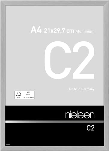 nielsen Aluminium Bilderrahmen C2, 21x29,7 cm (A4), Struktur Silber Matt von nielsen