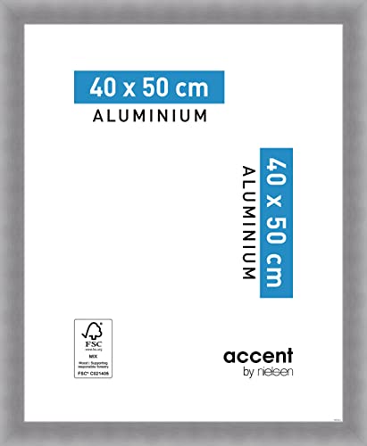 accent by nielsen Aluminium Bilderrahmen Largo, 40x50 cm, Struktur Silber Matt von accent by nielsen