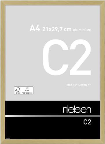 nielsen Aluminium Bilderrahmen C2, 21x29,7 cm (A4), Struktur Gold Matt von nielsen