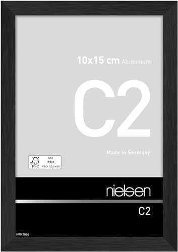 nielsen Aluminium Bilderrahmen C2, 10x15 cm, Struktur Schwarz Matt von nielsen