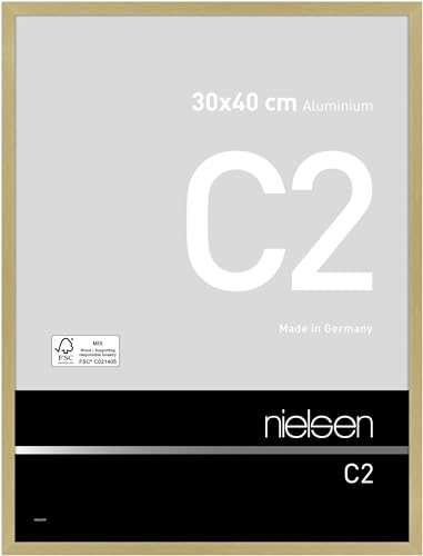 nielsen Aluminium Bilderrahmen C2, 30x40 cm, Struktur Gold Matt von nielsen