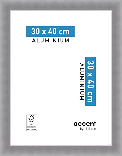 accent by nielsen Aluminium Bilderrahmen Largo, 30x40 cm, Struktur Silber Matt von accent by nielsen