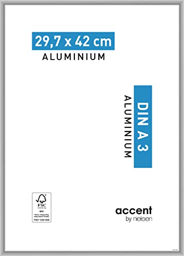 accent by nielsen Aluminium Bilderrahmen Accent, 29,7x42 cm (A3), Silber Matt von accent by nielsen