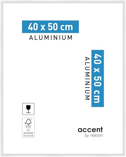 accent by nielsen Bilderrahmen, 40 x 50 cm, Aluminium, Weiß glanz, Posterrahmen zum Aufhängen im Hoch- & Querformat, Echtglas, Accent accent by nielsen Bilderrahmen, 40 x 50 cm, Aluminium, Weiß glanz, Posterrahmen zum Aufhängen im Hoch- & Querformat, Echtglas, Accent von accent by nielsen