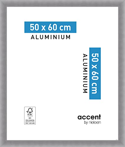 accent by nielsen Aluminium Bilderrahmen Largo, 50x60 cm, Struktur Silber Matt von accent by nielsen