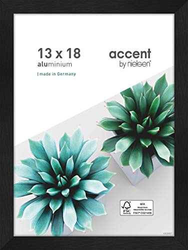 accent by nielsen Aluminium Bilderrahmen Star, 13x18 cm, Struktur Schwarz Matt von accent by nielsen