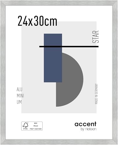 accent by nielsen Aluminium Bilderrahmen Star, 24x30 cm, Struktur Silber Matt von accent by nielsen