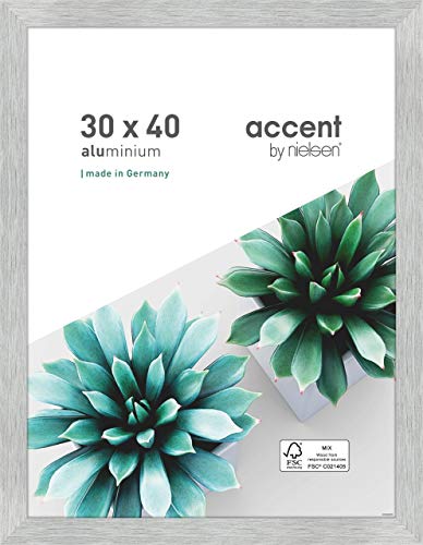 accent by nielsen Aluminium Bilderrahmen Star, 30x40 cm, Struktur Silber Matt von accent by nielsen