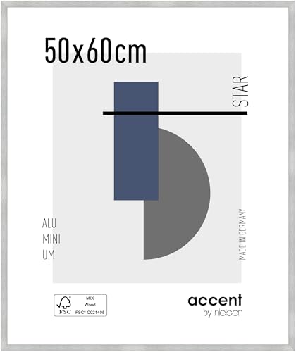 accent by nielsen Aluminium Bilderrahmen Star, 50x60 cm, Struktur Silber Matt von accent by nielsen