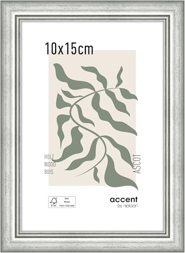 accent by nielsen Holz Bilderrahmen Ascot, 10x15 cm, Silber von accent by nielsen