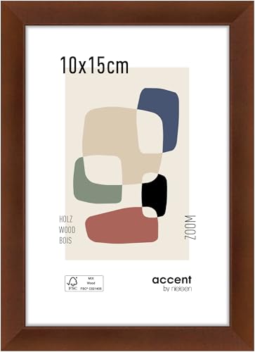 accent by nielsen Holz Bilderrahmen Zoom, 10x15 cm, Walnuss von accent by nielsen