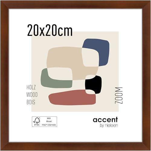 accent by nielsen Holz Bilderrahmen Zoom, 20x20 cm, Walnuss von accent by nielsen