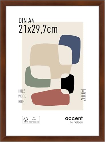 accent by nielsen Holz Bilderrahmen Zoom, 21x29,7 cm (A4), Walnuss von accent by nielsen