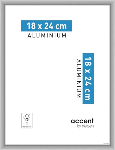 accent by nielsen Aluminium Bilderrahmen Accent, 18x24 cm, Silber Matt von accent by nielsen