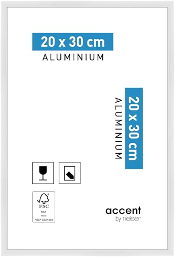 accent by nielsen Bilderrahmen, 20 x 30 cm, Aluminium, Weiß glanz, Fotorahmen zum Auftstellen und Aufhängen im Hoch- & Querformat, Echtglas, Accent accent by nielsen Bilderrahmen, 20 x 30 cm, Aluminium, Weiß glanz, Fotorahmen zum Auftstellen und Aufhängen im Hoch- & Querformat, Echtglas, Accent von accent by nielsen