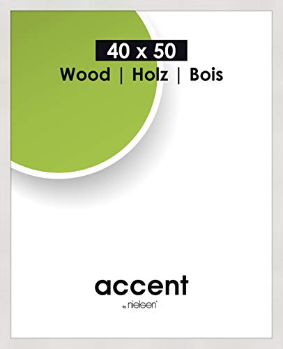 accent by nielsen Holz Bilderrahmen Accent Wood, 40x50 cm, Weiß von accent by nielsen