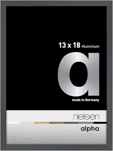 nielsen Aluminium Bilderrahmen Alpha, 13x18 cm, Dunkelgrau Glanz von nielsen