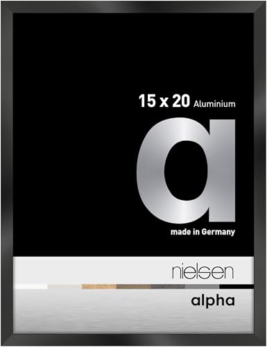 nielsen Aluminium Bilderrahmen Alpha, 15x20 cm, Eloxal Schwarz Glanz von nielsen