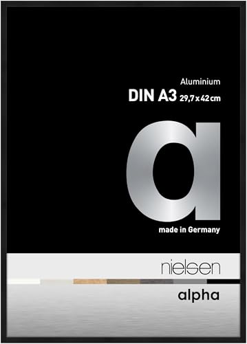 nielsen Aluminium Bilderrahmen Alpha, 29,7x42 cm (A3), Eloxal Schwarz Matt von nielsen