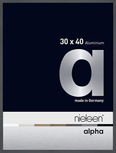 nielsen Aluminium Bilderrahmen Alpha, 30x40 cm, Dunkelgrau Glanz von nielsen