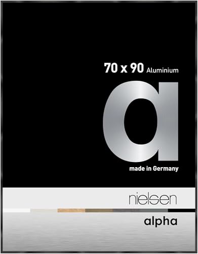 nielsen Aluminium Bilderrahmen Alpha, 70x90 cm, Eloxal Schwarz Glanz von nielsen