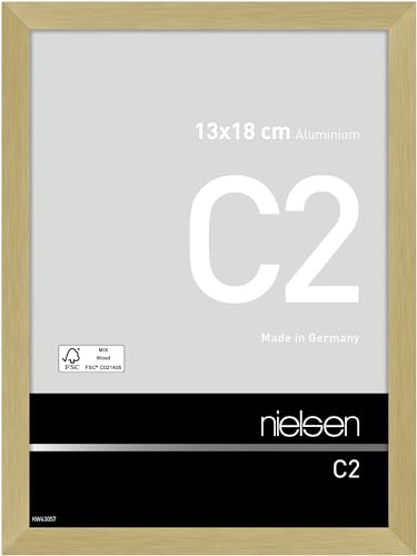 nielsen Aluminium Bilderrahmen C2, 13x18 cm, Struktur Gold Matt von nielsen