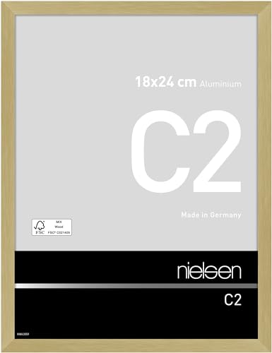 nielsen Aluminium Bilderrahmen C2, 18x24 cm, Struktur Gold Matt von nielsen