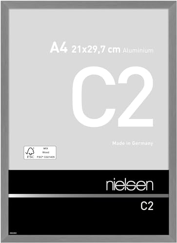 nielsen Aluminium Bilderrahmen C2, 21x29,7 cm (A4), Struktur Grau Matt von nielsen