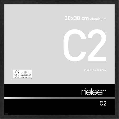 nielsen Aluminium Bilderrahmen C2, 30x30 cm, Struktur Schwarz Matt von nielsen