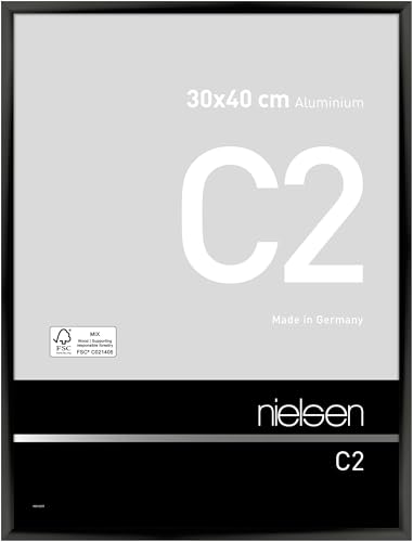 nielsen Aluminium Bilderrahmen C2, 30x40 cm, Eloxal Schwarz Glanz von nielsen