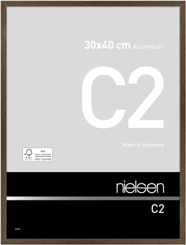 nielsen Aluminium Bilderrahmen C2, 30x40 cm, Struktur Walnuss Matt von nielsen