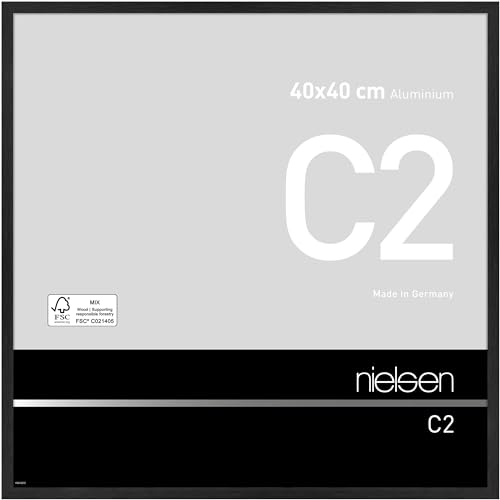 nielsen Aluminium Bilderrahmen C2, 40x40 cm, Struktur Schwarz Matt von nielsen