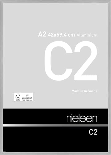 nielsen Aluminium Bilderrahmen C2, 42x59,4 cm (A2), Struktur Silber Matt von nielsen