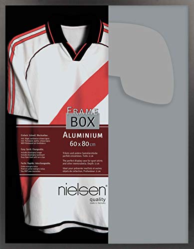 nielsen Aluminium Bilderrahmen Framebox II, 60x80 cm, Eloxal Schwarz Matt, Polystyrolscheibe von nielsen