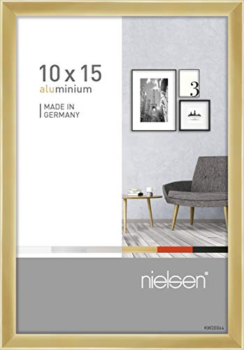 nielsen Aluminium Bilderrahmen Pixel, 10x15 cm, Gold von nielsen