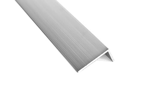 nielsen Aluminium Winkelprofil Natur (Pressblank) 2000x50x20 mm, Stärke: 2 mm, Länge: 200 cm, ungleichschenklig, Made in Germany, Eckschutzprofil, Kantenschutz, Abschlußprofil, Ausgleichswinkel von nielsen